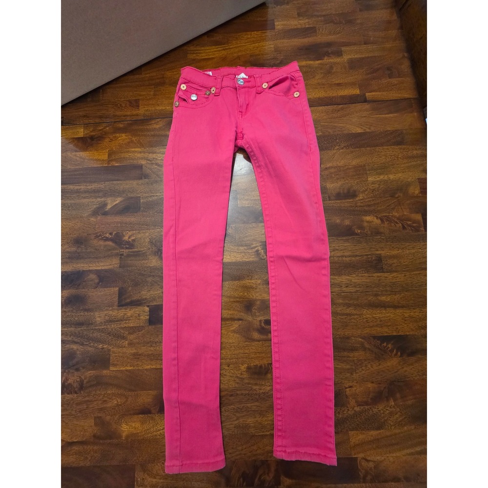 True Religion Billy Super T Pink Low Rise Jeans Womens 28 Made in USA 211